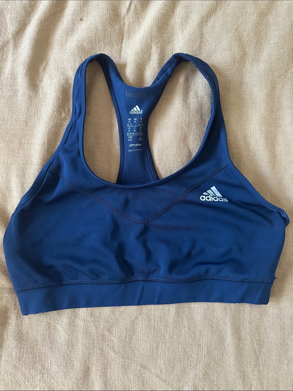 adidas Navy Racerback Medium-Support Sports Bra